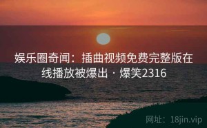 娱乐圈奇闻：插曲视频免费完整版在线播放被爆出 · 爆笑2316